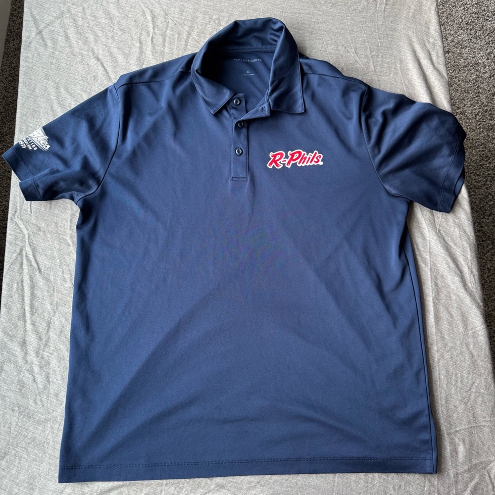 Men’s Port Authority MiLB Reading Fightin Phils Phillies R-Phils Navy Polo Sz XL